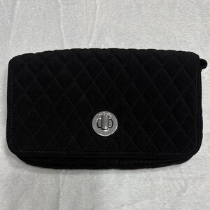 Vera Bradley Black Quilted Crossbody with Silver Turn-Lock